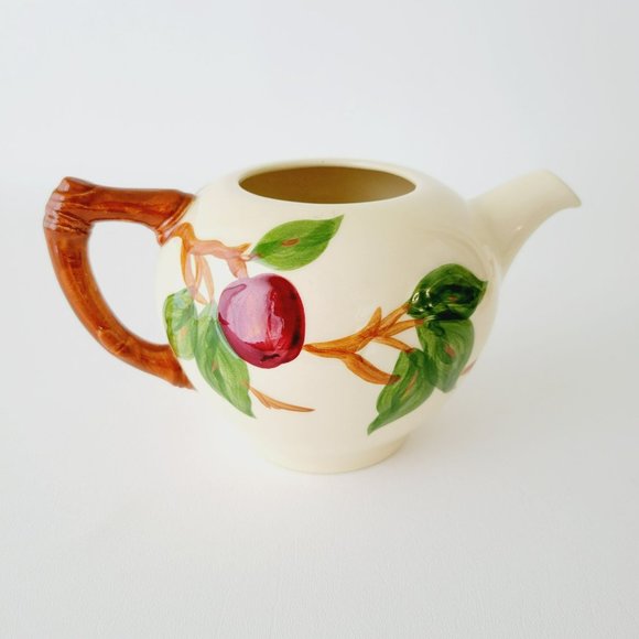 Vintage Franciscan Apple Teapot NO LID, Teacup & Saucer c1953-58 USA Fruit Decor - Picture 3 of 15